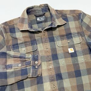 Carhartt Workwear Loose Fit Flannel Shirt Mens M Plaid Long Sleeve Button Front